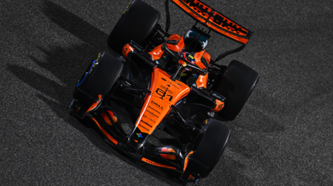 Oscar Piastri of Australia driving the (81) McLaren MCL40 Mercedes on track during day one of F1 Testing at Bahrain