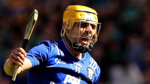 Clare forward Mark Rodgers celebrates at the final whistle