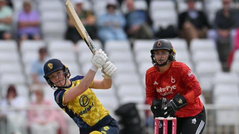Mady Villiers of Durham batting during the Vitality Blast T20 Women match between Blaze Women and Durham