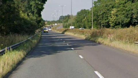 Cars on the A52 in Derbyshire