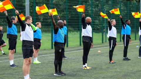 The would-be officials are put through their paces on the course