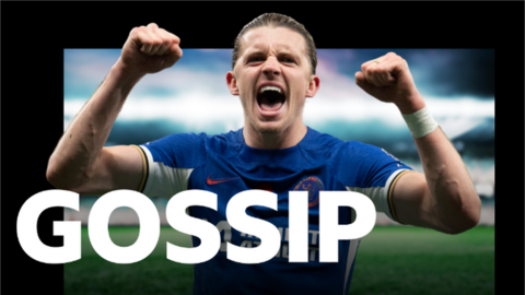 Chelsea's Conor Gallagher with the Gossip logo