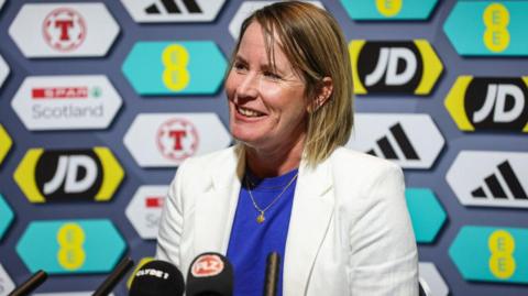 New Scotland Women's National Team head coach Melissa Andreatta is unveiled to the media at Hampden Park