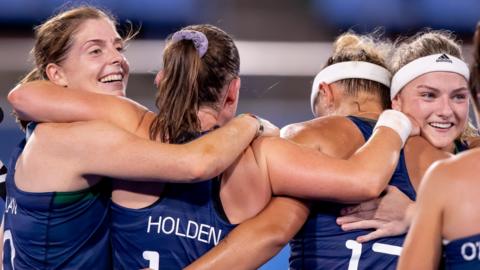 Ireland players celebrate after the 2-0 win over South Africa