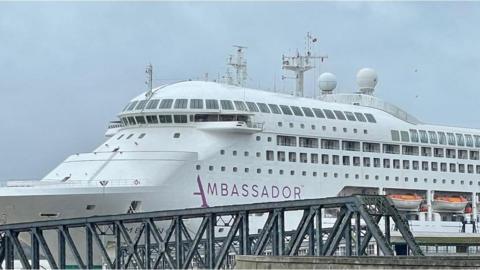 Ambience cruise liner docked at Tilbury