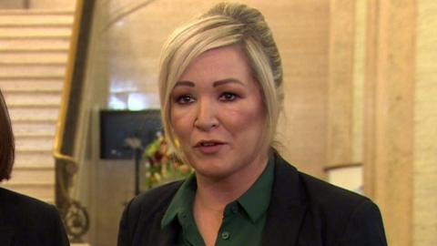 Michelle O'Neill speaks to the camera