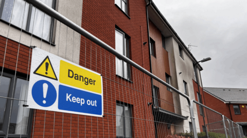 The affected blocks of flats in Leckwith, Cardiff