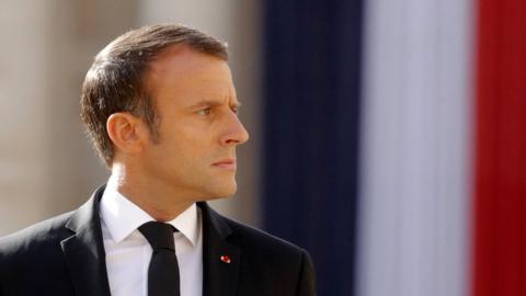 Image shows Emmanuel Macron in 2019