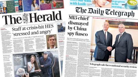 index picture combining the front pages of two newspapers