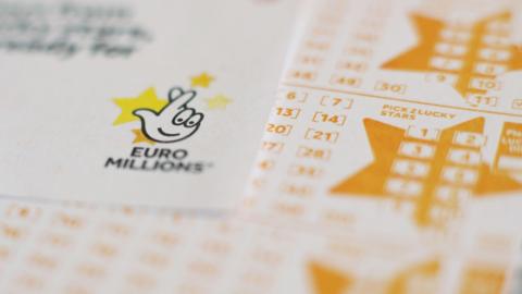 National Lottery EuroMillions ticket. 