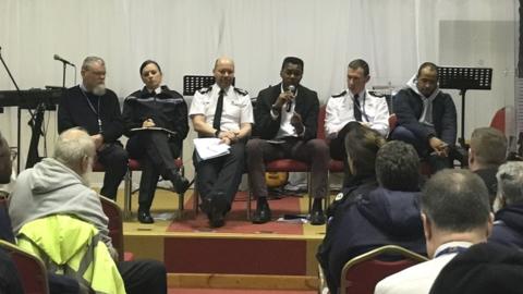 Community Legitimacy Panel sitting with Gloucestershire Police in a church