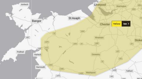 Met Office map of north Wales