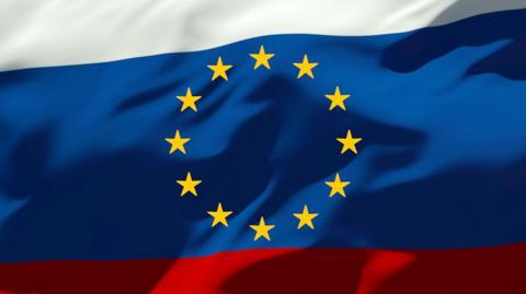 EU stars on Russian flag