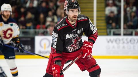 Cardiff Devils' Jake Coughler in action against Guildford Flames