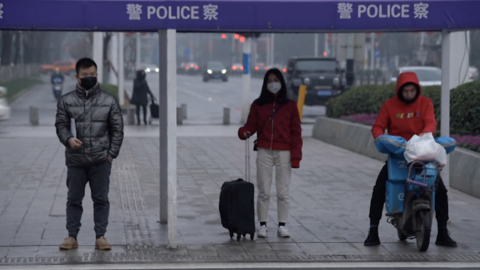 People on streets of Wuhan