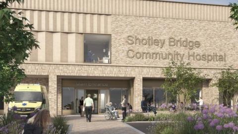 Artisti's impression of the new Shotley Bridge Hospital