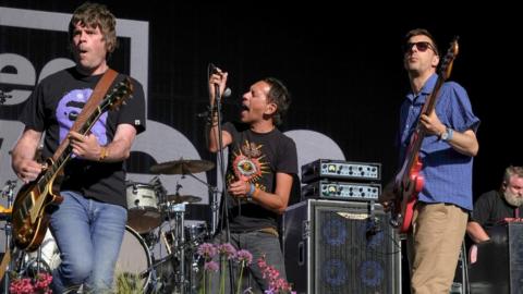 Shed Seven performing at Camp Bestival family festival in Dorset in July 2022