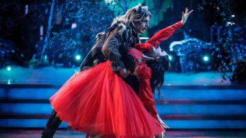 Amber Davies and Nikita Kuzman perform their Viennese waltz.
