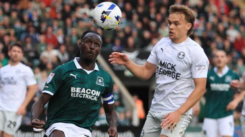 Action from Plymouth Argyle v Peterborough United