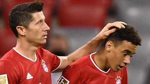 robert Lewandowski and Jamal Musiala