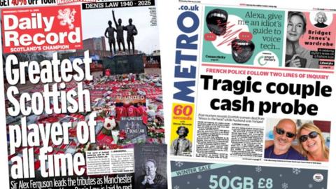 index picture combining the front pages of two newspapers