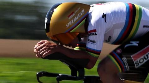 Remco Evenepoel riding during stage five of the 2025 Tour de France