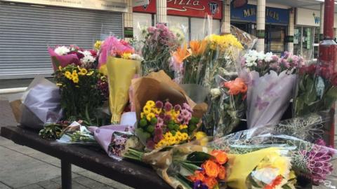 Flowers outside takeaway