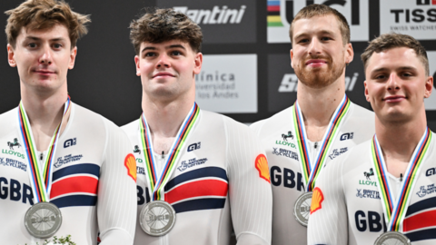 Joe Truman, Matt Richardson, Hamish Turnbull and Harry Ledingham-Horn with their silver medals