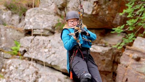 Hannah abseiling