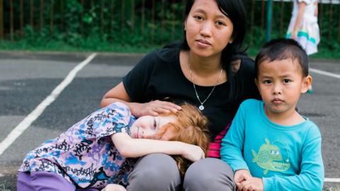 Fitri with her son and Rebecca's youngest son