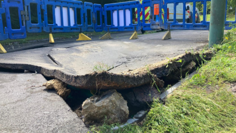 The damage on Tewkesbury Way