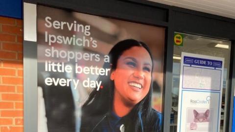 The sign at the Tesco in Kesgrave that says "Ipswich"