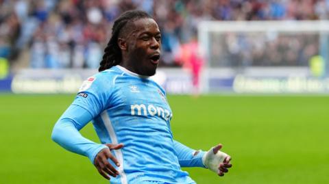 Brandon Thomas-Asante celebrates scoring against Blackburn
