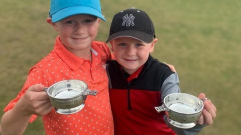 Evan Macaulay and his brother Lucas won prestigious UK golf titles on the same day