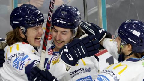 Coventry celebrates scoring against Belfast