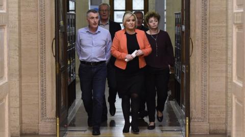 Michelle O'Neill and her Sinn Féin colleagues