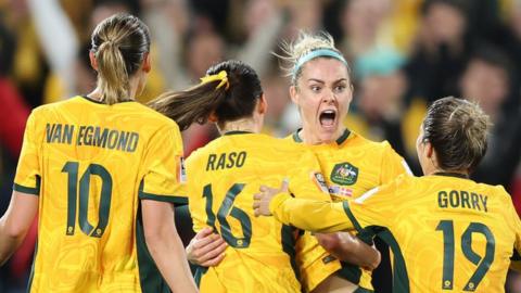 Raso celebrates scoring for Australia