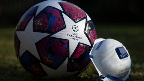 champions league ball and mask