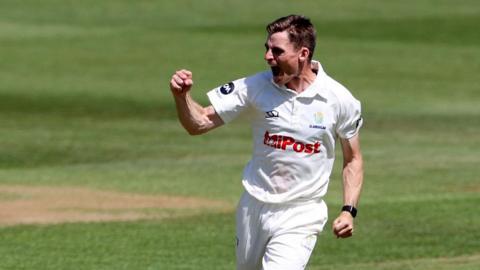 Glamorgan bowler Andy Gorvin took his 50th first-class wicket in his 19th match