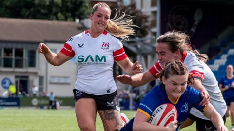 Ulster's Paige Smyth tries to get back to make a tackle during Ulster Women's Interprovincial defeat to Leinster in Dublin.