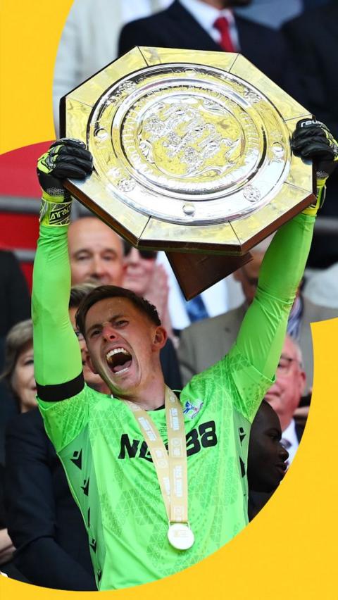 Dean Henderson holds up Community Shield