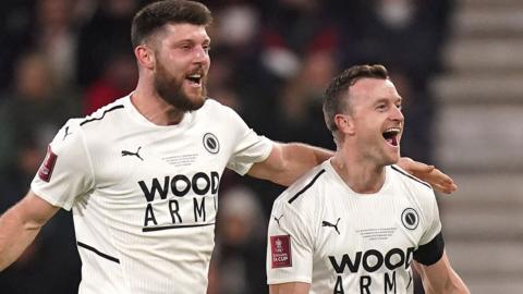 Mark Ricketts (right) celebrates scoring against Bournemouth