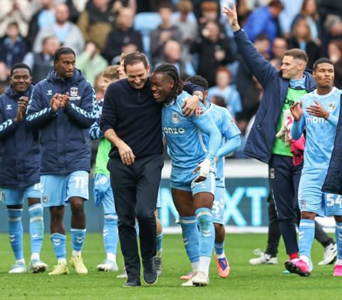 Coventry City head coach Frank Lampard and striker Brandon Thomas-Asante