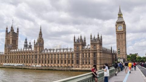 The Houses of Parliament seen from Westminster Bridge