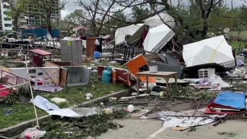 Wreckage caused by Typhoon Rai