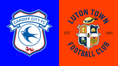 Cardiff City and Luton Town team badges