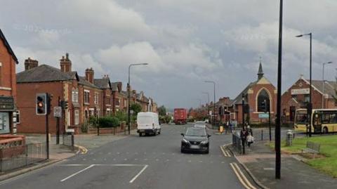 A Google image shows Ormskirk Road just before the right-hand turning for Enfield Street.