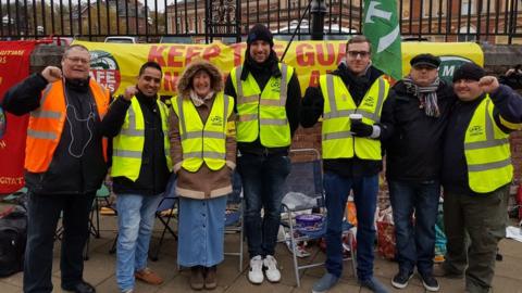 RMT Greater Anglia picket at Norwich station.