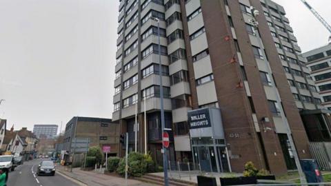 Miller Heights on Lower Stone Street in Maidstone. A block of flats. 