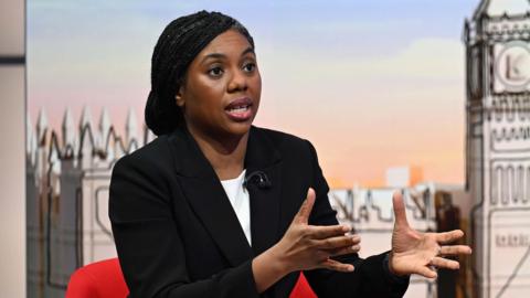 Kemi Badenoch speaking on Sunday with Laura Kuenssberg